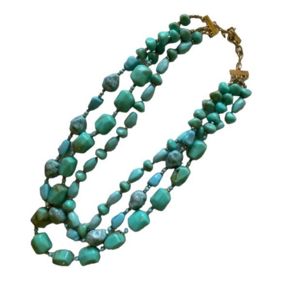 Sugarfix Jewelry Sugarfix Tristrand Chunky Faux Turquoise Bead Necklace 2 Poshmark